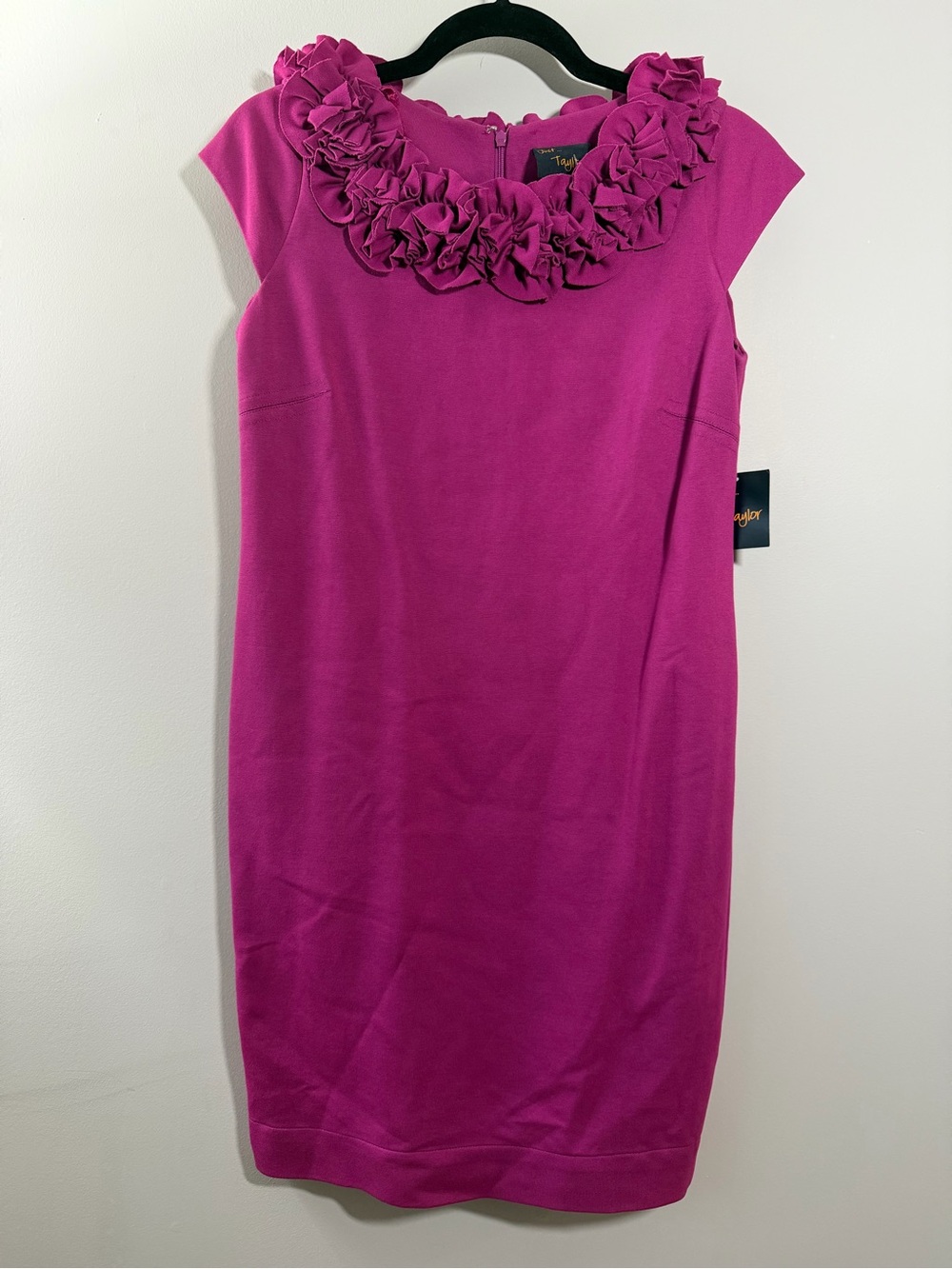 NWT Just Taylor Floral-Neck Sheath Midi Dress